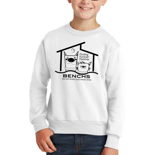 Port & Company® Youth Core Fleece Crewneck Sweatshirt - Printed Logo Thumbnail