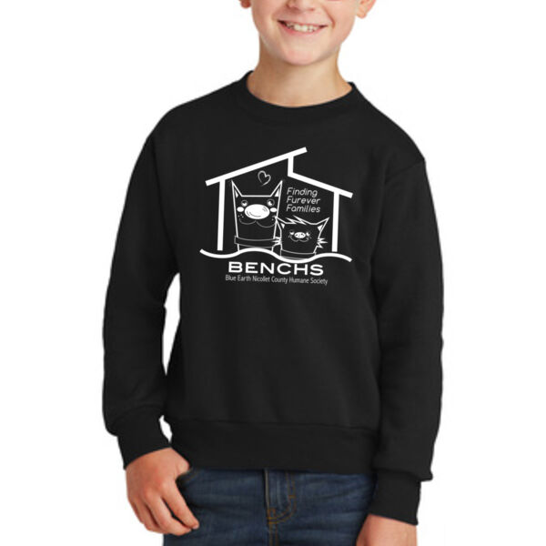Port & Company® Youth Core Fleece Crewneck Sweatshirt - Printed Logo Thumbnail