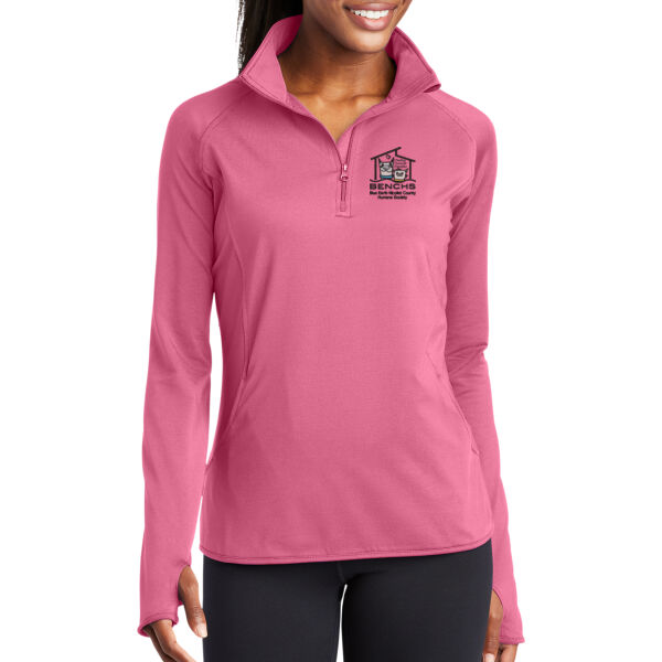 Sport-Tek® Ladies Sport-Wick® Stretch 1/2-Zip Pullover - Embroidered Logo Thumbnail