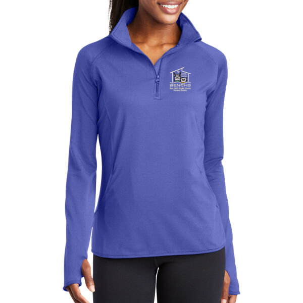 Sport-Tek® Ladies Sport-Wick® Stretch 1/2-Zip Pullover - Embroidered Logo Thumbnail