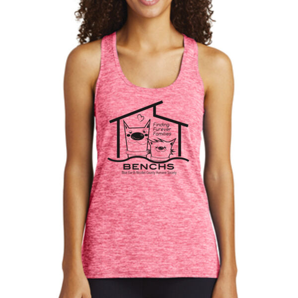 Sport-Tek® Ladies PosiCharge® Electric Heather Racerback Tank - Printed Logo Thumbnail